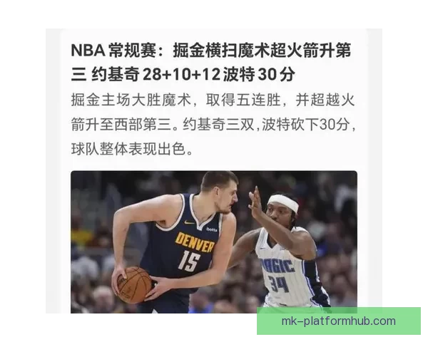 约基奇主宰比赛展现全能攻击技巧让我们学到多种为中心打法